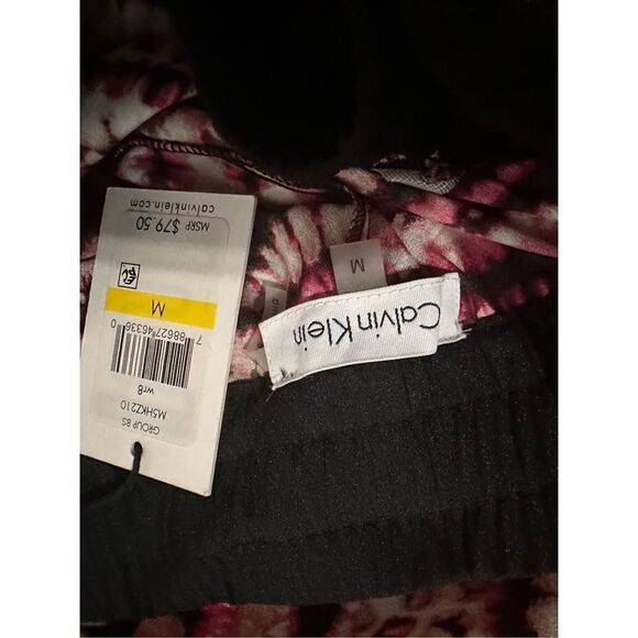 NEW WITH TAGS Calvin Klein Jogger Pants PINK Black White BEAUTIFUL Print Drawstr - Picture 3 of 4